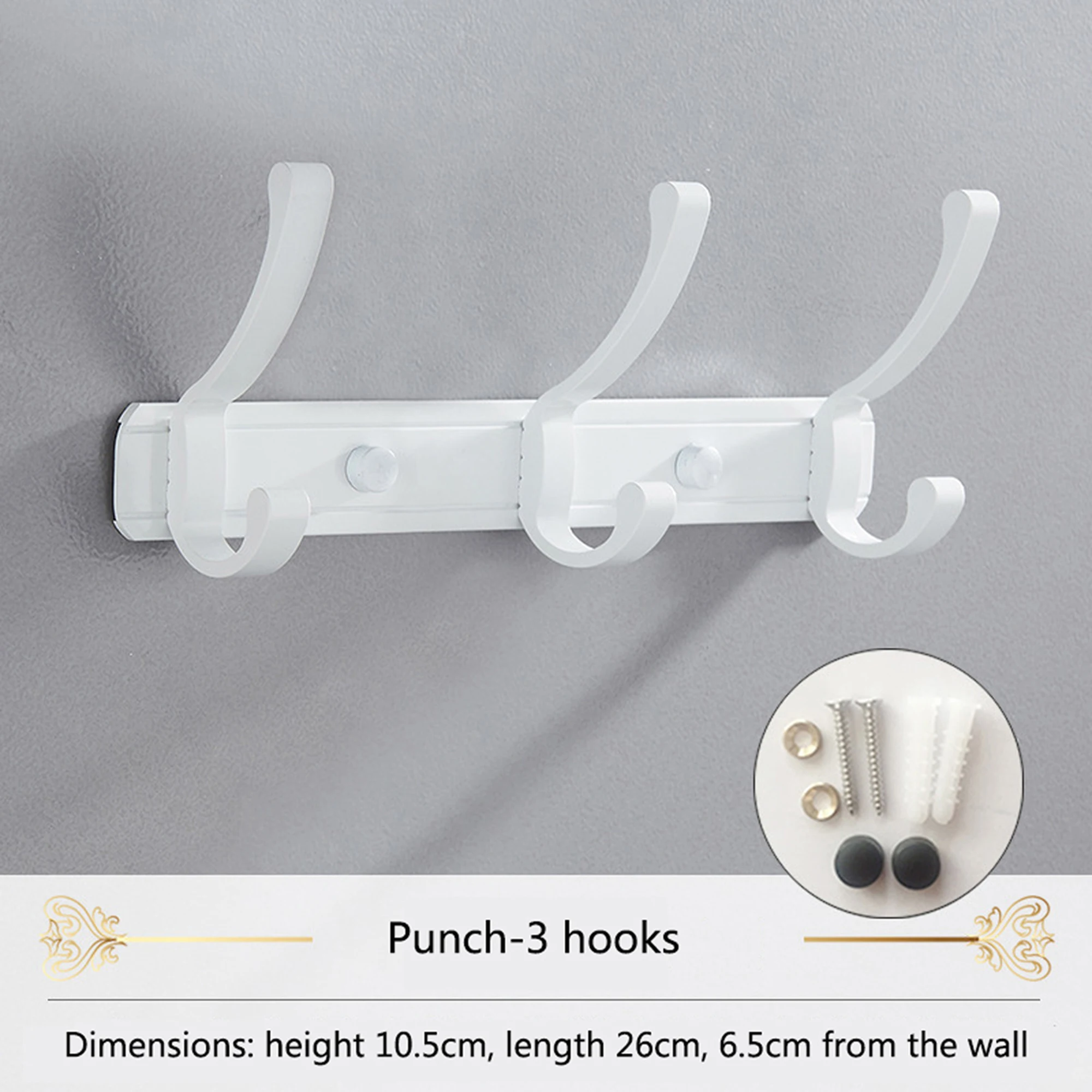 

Wall Mounted Aluminium Alloy Hooks Coat Hanger Household Wall Hanger for Towel Bag Clothes