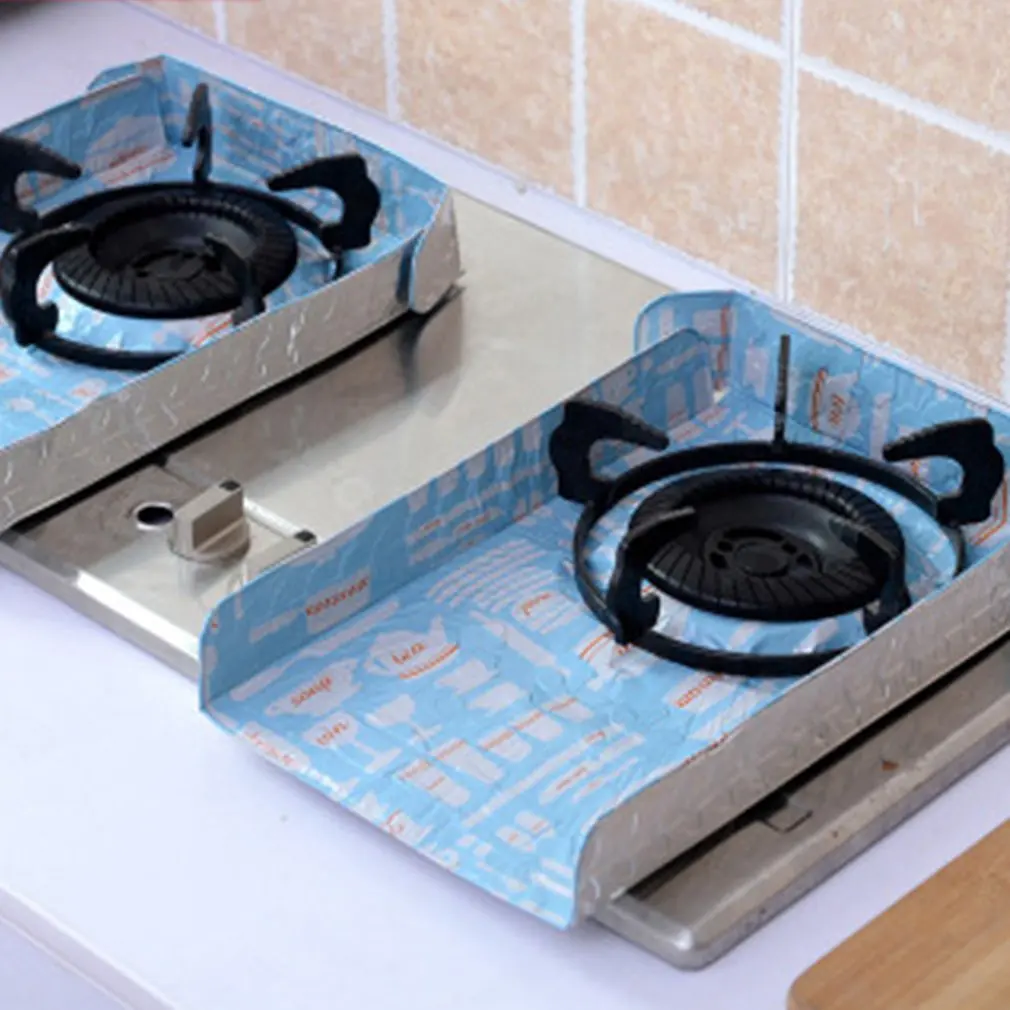 

2 PCS Kitchen Gas Stove Oil Pad Thicken Aluminum Foil Waterproof oil proof Tin Foil Keep Clean Kitchen Supplies