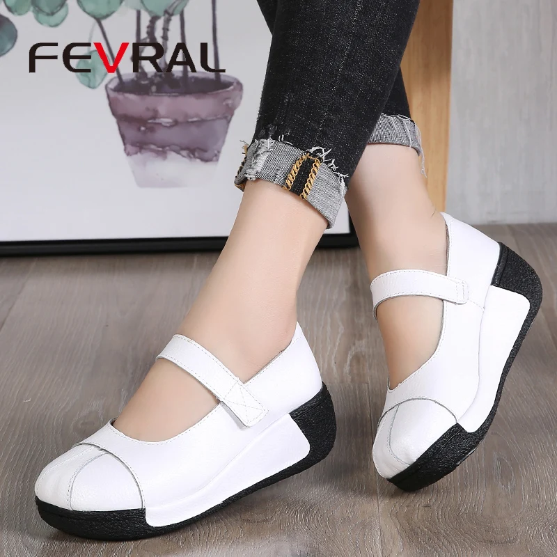 Женские летние туфли на платформе FEVRAL женские повседневные для увеличения роста