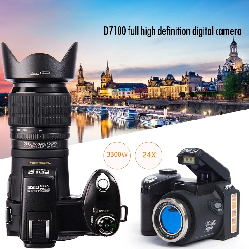 PROTAX D7100 цифровая камера 33MP FHD DSLR Полупрофессиональная 24x телефото и