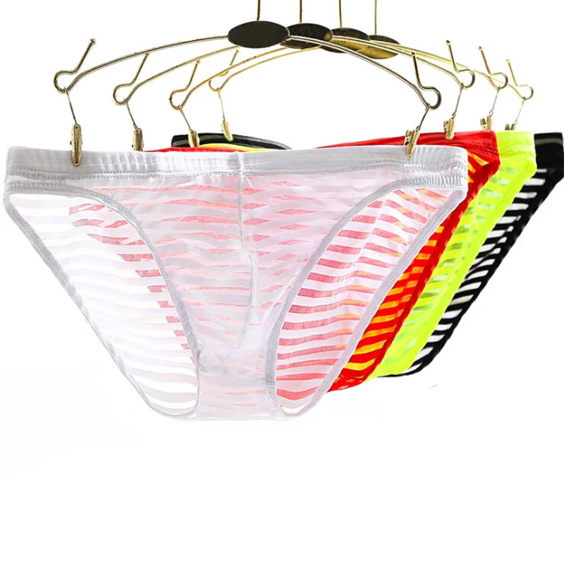 Ice Silk Mens Briefs Transparent Panties Intimates Sexy Men Nylon Summer Super Thin Underwear Bulge |
