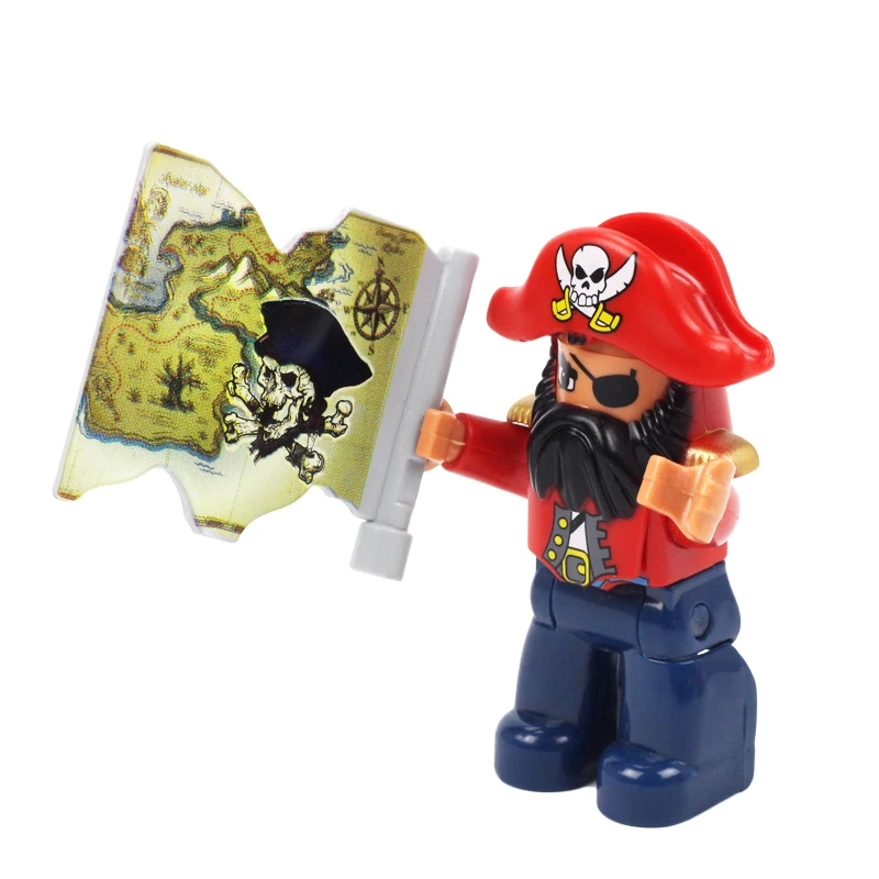 Детали большого конструктора Carib модель пиратского корабля совместимые с