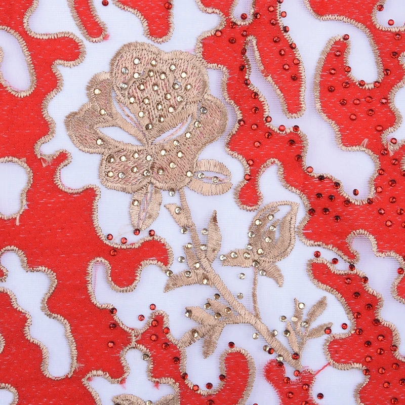 Красные африканские кружевные ткани для вечеринок Свадебные молочные шелковые
