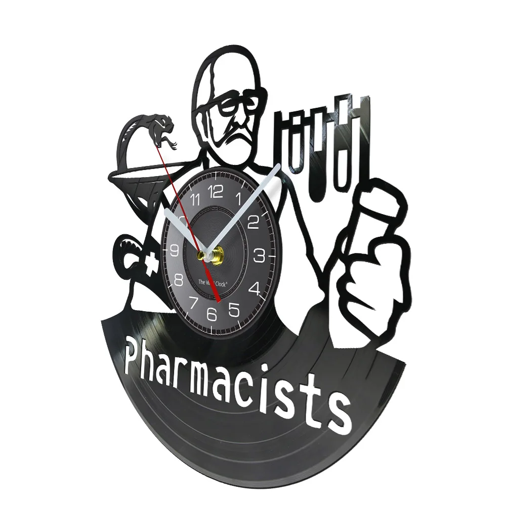 Настенные часы для фармацевтиков виниловые настенные со светодиодной