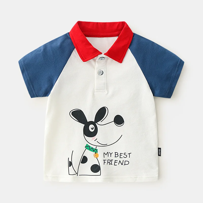 Летняя Детская рубашка поло дышащая с короткими рукавами для мальчиков рубашки