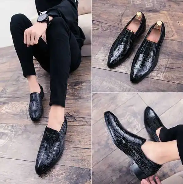 

2021 Summer Men's British Casual Shoes Business Suit Black Pointed Korean Fashion Youth Versatile Cool Mens Shoes 4kd118