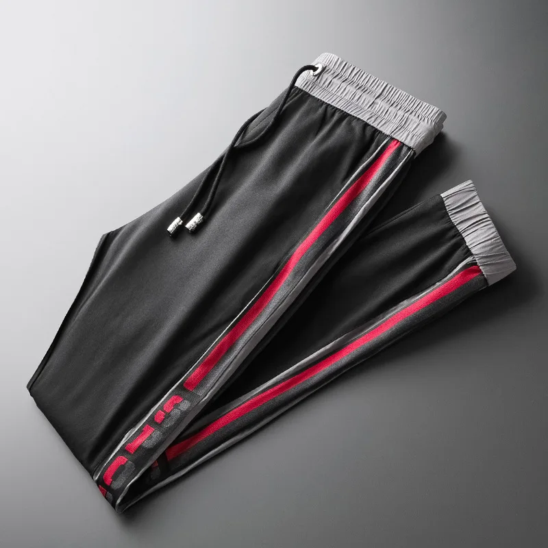 

2021 Mens Jogger Pants New Brand Elastic Drawstring Sports Pants Men Street Fashion Side Stripe Designer Joggers Casual Trousers