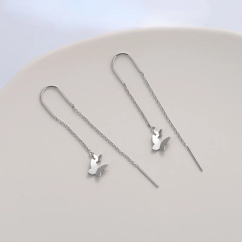 

Modern Jewelry Butterfly Drop Earrings Popular Design Hot Selling Silvery Plating Chain Dangle Earrings For Women Party Gifts