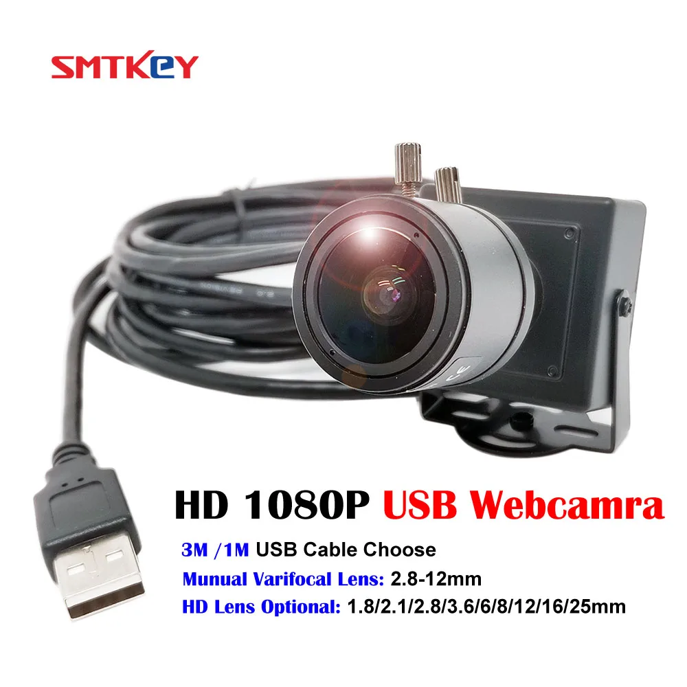 

HD 1080P USB Webcam 2.8-12mm Varifocal Lens 2.0 megapixel 1920*1080 CMOS MJPEG Metal Mini BOX UVC USB Camera For PC ,Laptop