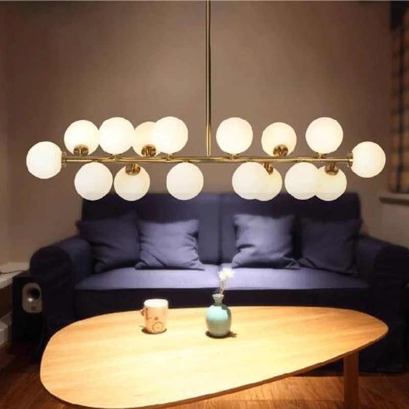 Длина 1000 мм золото/черная магия фасоли led подвесные осветители для гостиной