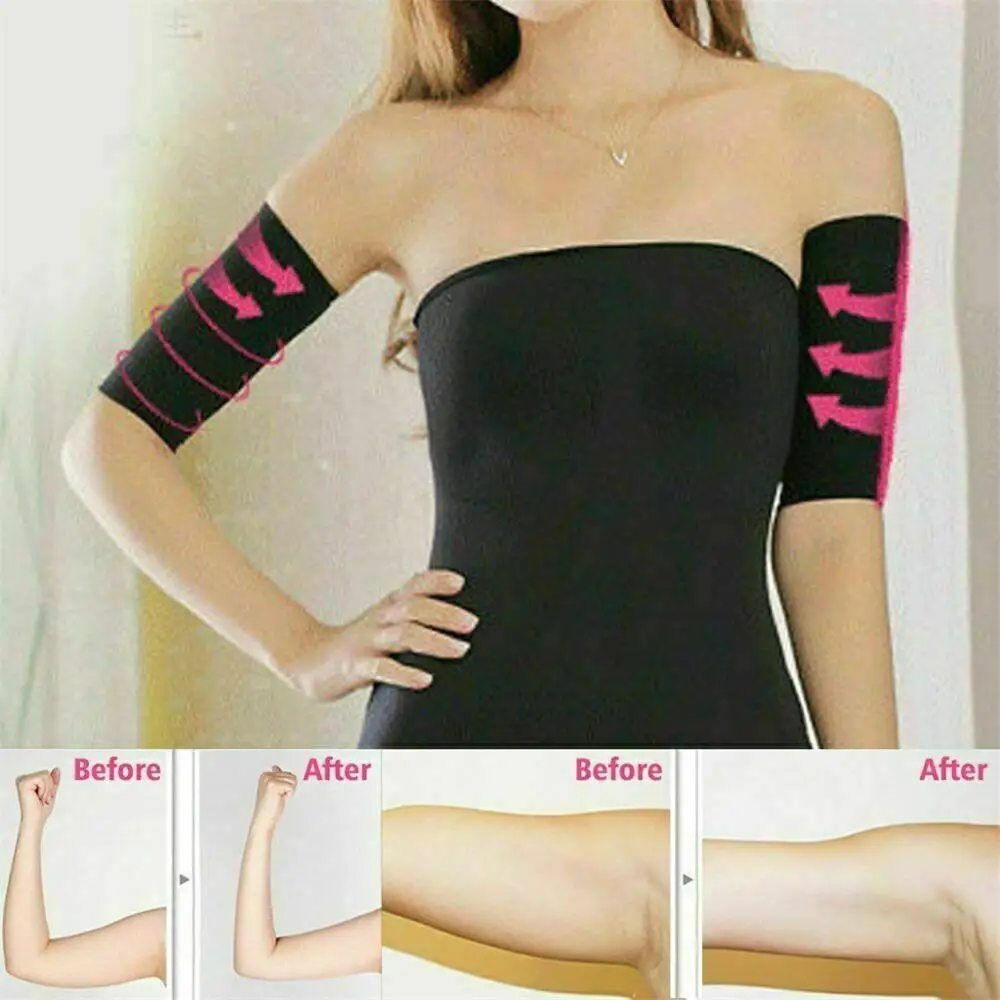 

1Pair Slimming Compression Arm Shaper Slimming Arm Belt Helps Tone Shape Upper Arms Sleeve Shape Taping Massage For Women CD