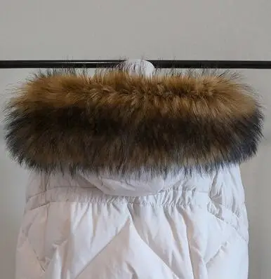 yellow raccoon Осенне-зимний женский шарф из енота, лисы, воротник из искусственного меха, шарф с капюшоном, мех меховой воротник, шарф 90 см, R1933 - Цвет: yellow raccoon