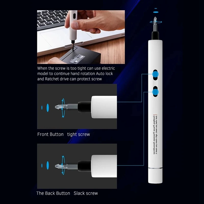 

IFu D1 Portable Cordless Electric Power Screwdriver Drill Magnetic Rechargeable Repair Tool Kits for Most Electronics Devices
