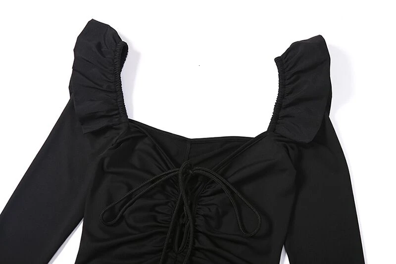 

Sexy V Neck Long Sleeve Slim Bodycon Dress Women Autumn Winter Club Party Night Black Wrap Midi Dress Elegant Office Mini Dress