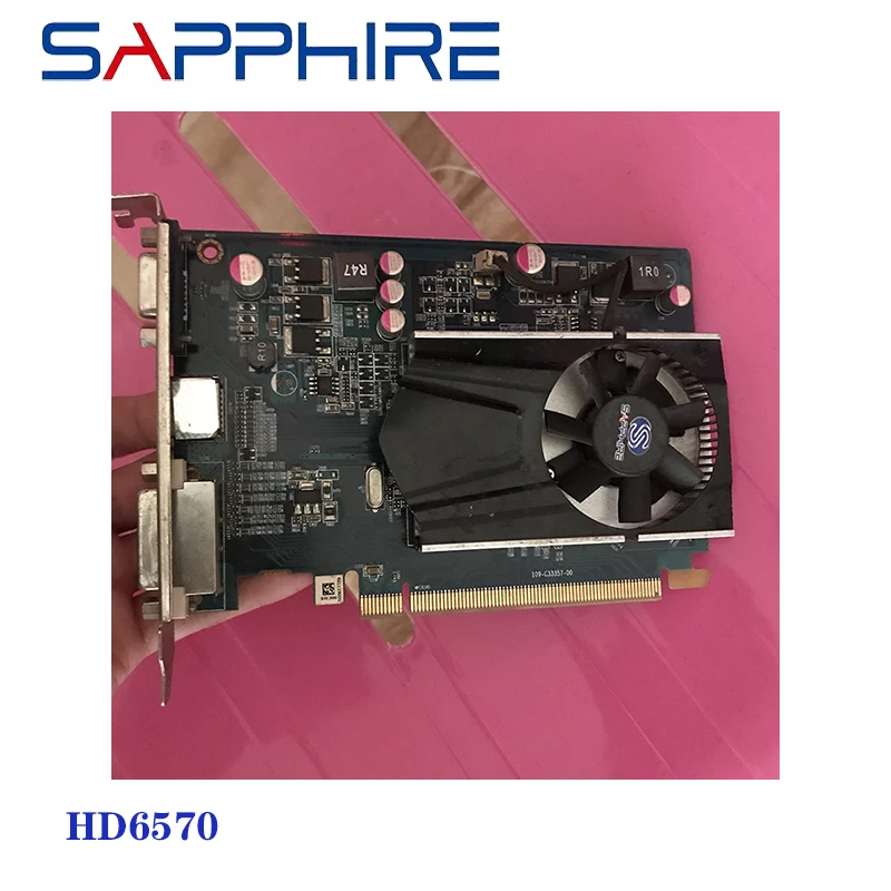 Б/у видеокарты SAPPHIRE HD6570 1 ГБ GDDR3 AMD графическая карта GPU Radeon HD 6570 1GHM 512 МБ офисный