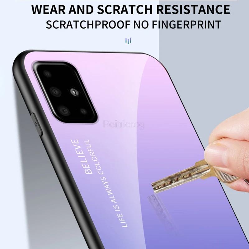 Gradient Tempered Glass Case For Samsung Galaxy A50 A70 A80 A10 A20 A30 M10 A20E A7 A8 A9 A6 A5 J8 J4 J6 2018 S10 Plus S10E |