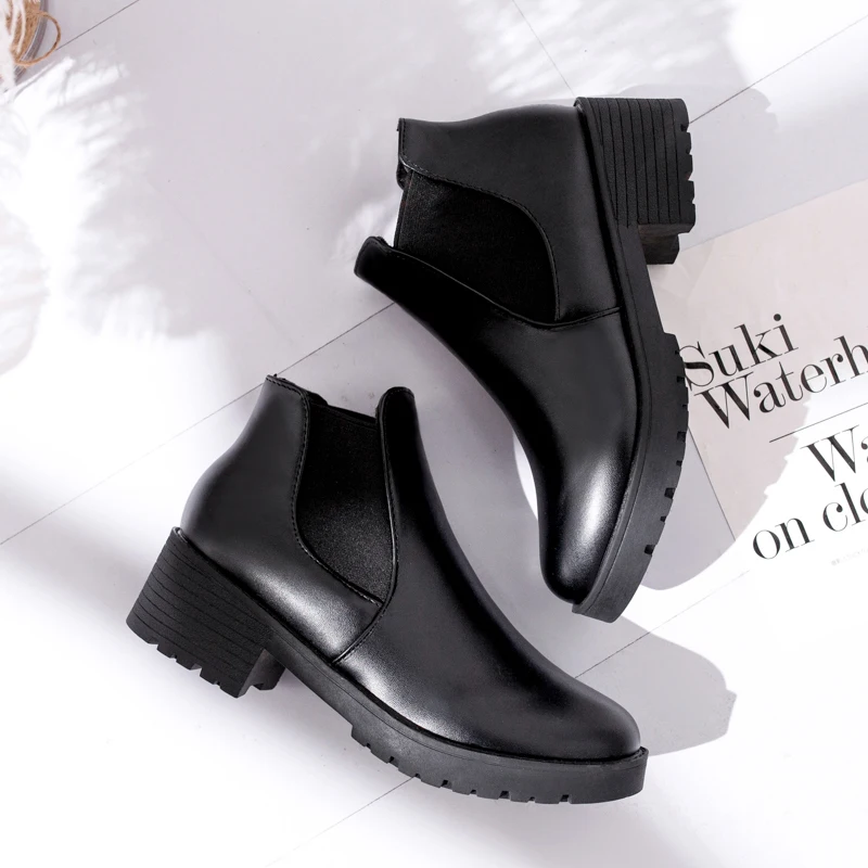 Женские кожаные туфли WUJIE повседневные спортивные из искусственной кожи на