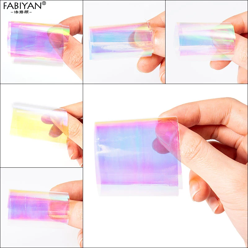 6 шт./компл. 20 см наклейка из фольги для дизайна ногтей цветное разбитое стекло