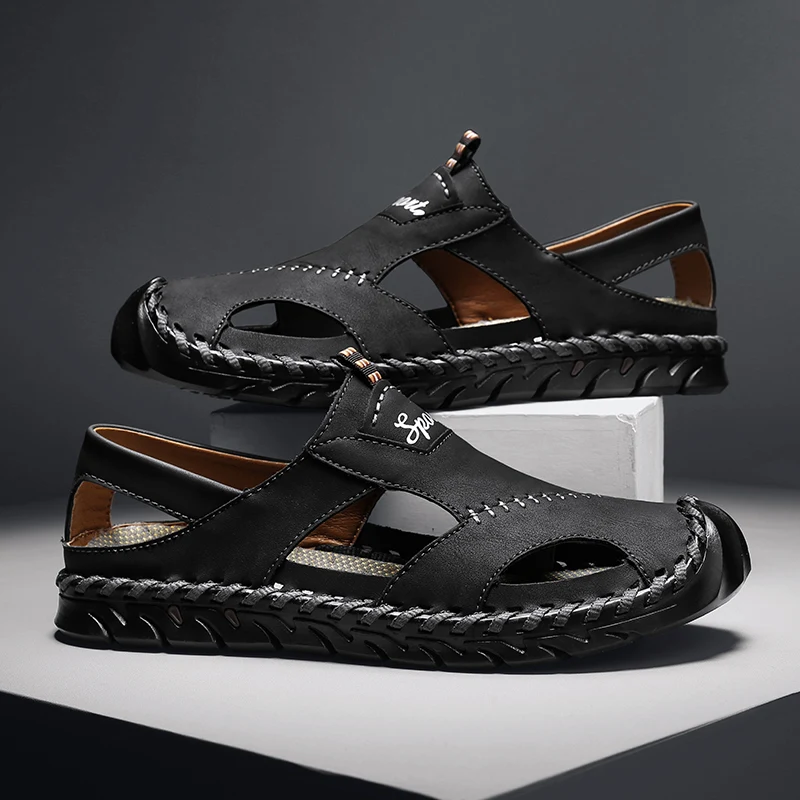 

Mens Shoes Casual Men's Beach Shoes Outdoor Sandals The New Baotou Beach Shoes Trend Fashion Men's Shoes