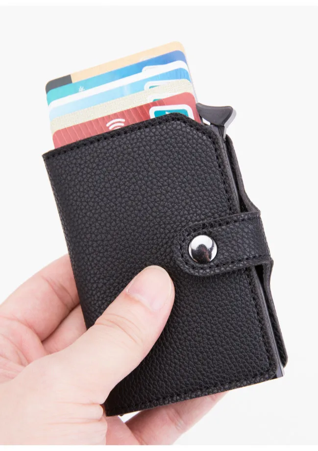 ZOVYVOL Rfid Блокировка защита для мужчин Id кредитный держатель для карт кошелек кожаный металлический алюминиевый бизнес Банк Чехол для карт карбоновое волокно