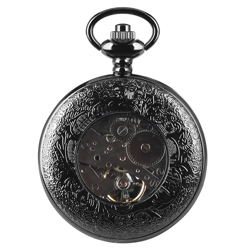Antique Hollow Spider Web Pendant Clock Skeleton Hand Winding Mechanical Pocket Watch Roman Numerals Display Pendant Chain Gift