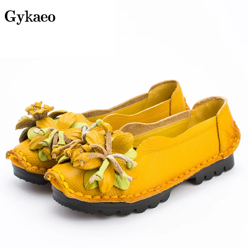 Gykaeo/Женская обувь ручной работы из натуральной кожи Женская в народном стиле на