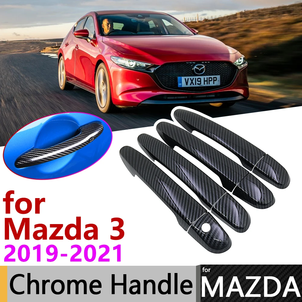 Черная крышка из углеродного волокна для наружной дверной ручки Mazda 3 MK4 BP 2019 2020