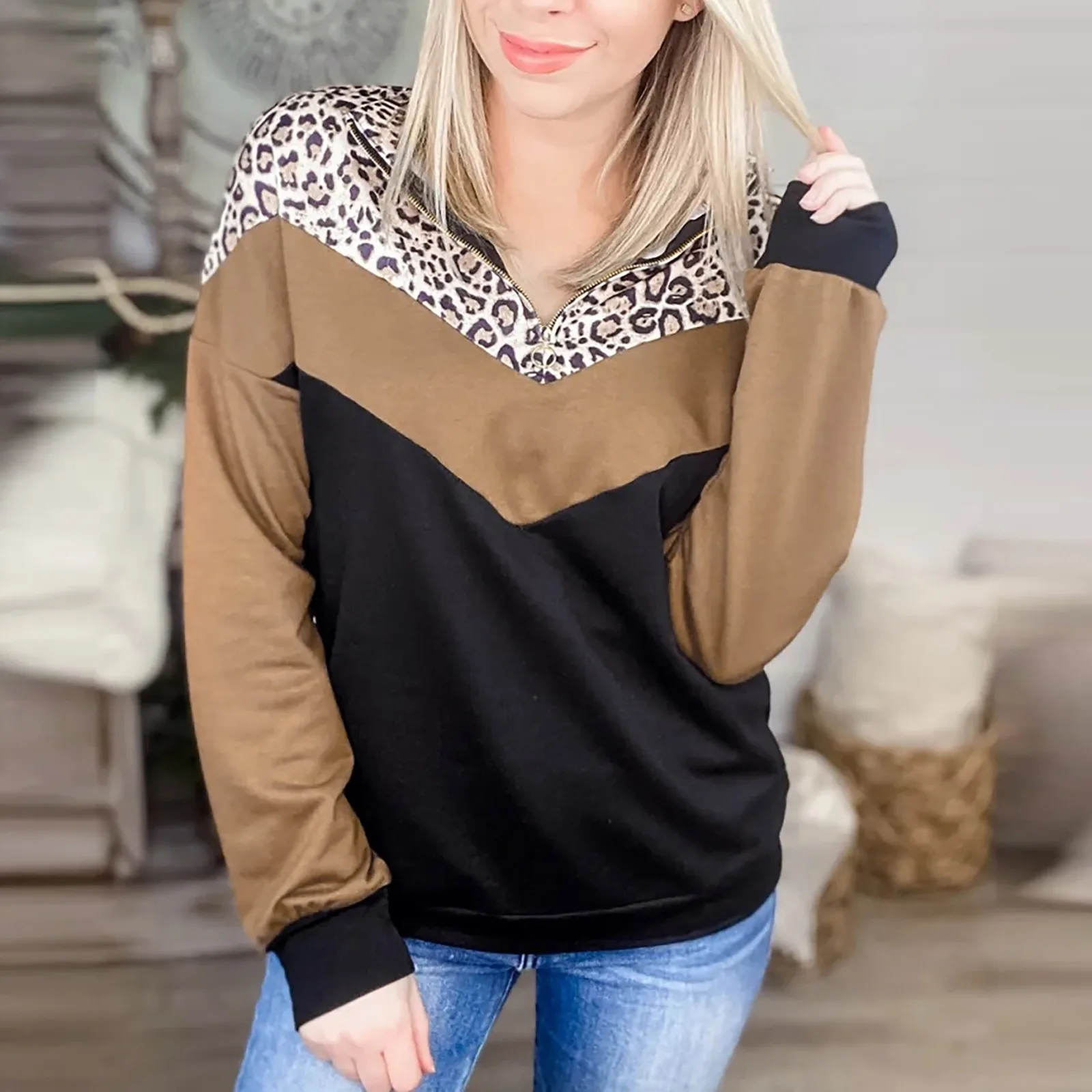 

Модные свитшоты с леопардовым принтом для женщин, свитшоты с длинным рукавом для женщин, пуловер, спортивная одежда, свитшоты 2021, moletom feminino