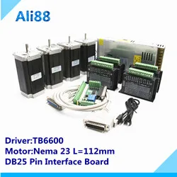 CNC маршрутизатор 4 оси: kitTB6600 сервопривод+ mach3 breakout board+ 350W36v блок питания+ 2,5 N. m Крутящий момент 357Oz-in Nema 23 шаговый двигатель