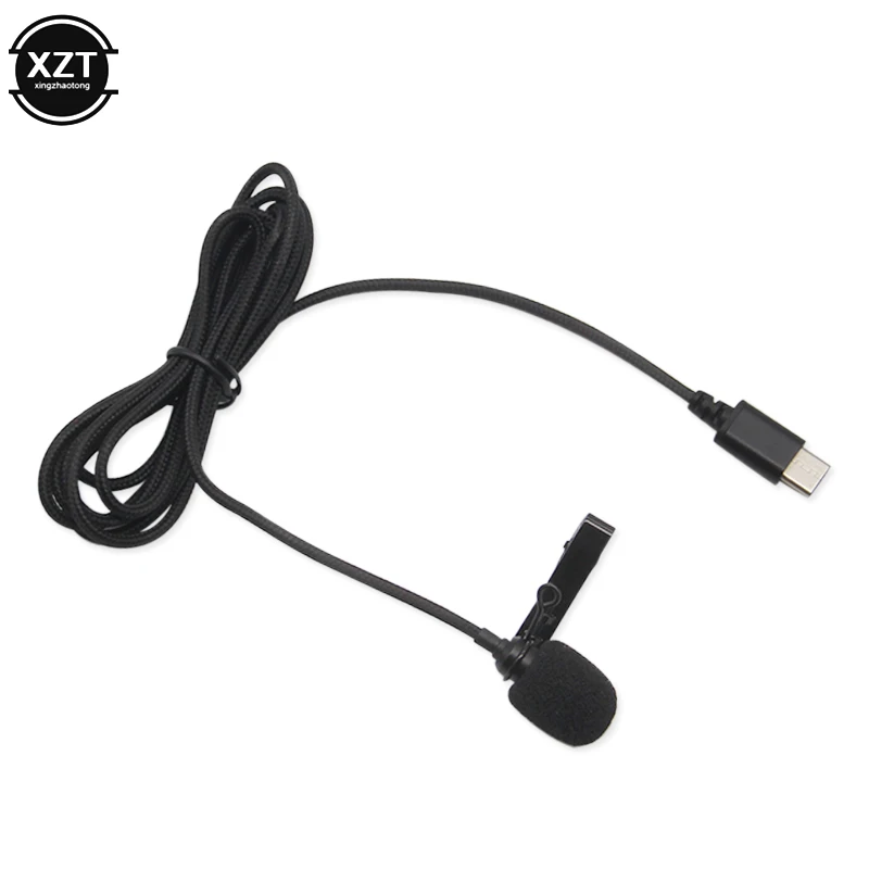 Конденсаторный петличный микрофон с разъемом Type-C и USB-портом | Электроника