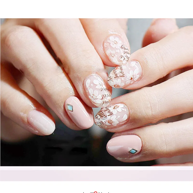 1 лист буквы дизайн 3D наклейка для дизайна ногтей звезда розового золота