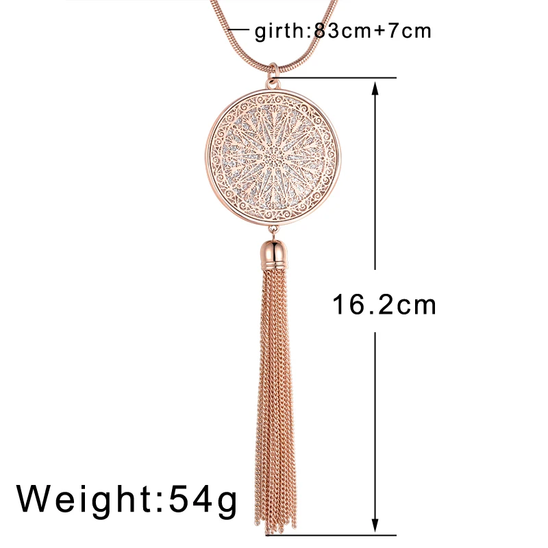 Женское длинное ожерелье ZOSHI цепочка золотого цвета с подвеской-кисточкой для