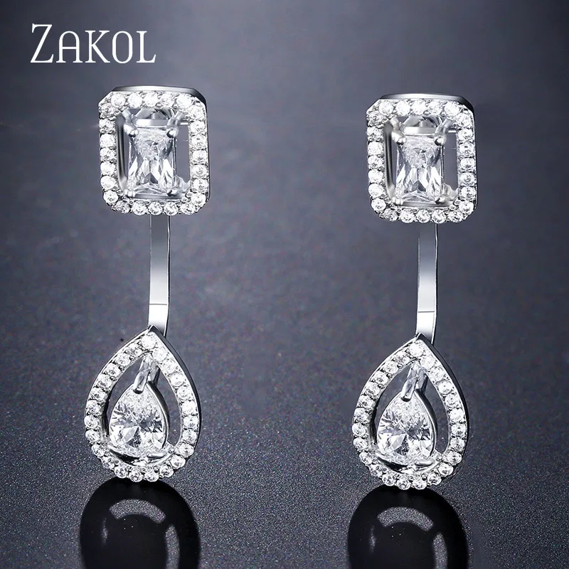 Модный дизайнерский комплект ювелирных изделий от бренда ZAKOL, серьги с чешским камнем, браслет и кольцо на запястье для женщин, помолвка, FSSP3011