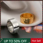 Вращающееся классическое буддистское кольцо с сутрой сердца, вращающееся кольцо, персонаж свастики, Писание, кольцо из титановой стали, буддийский верующий, мужское кольцо