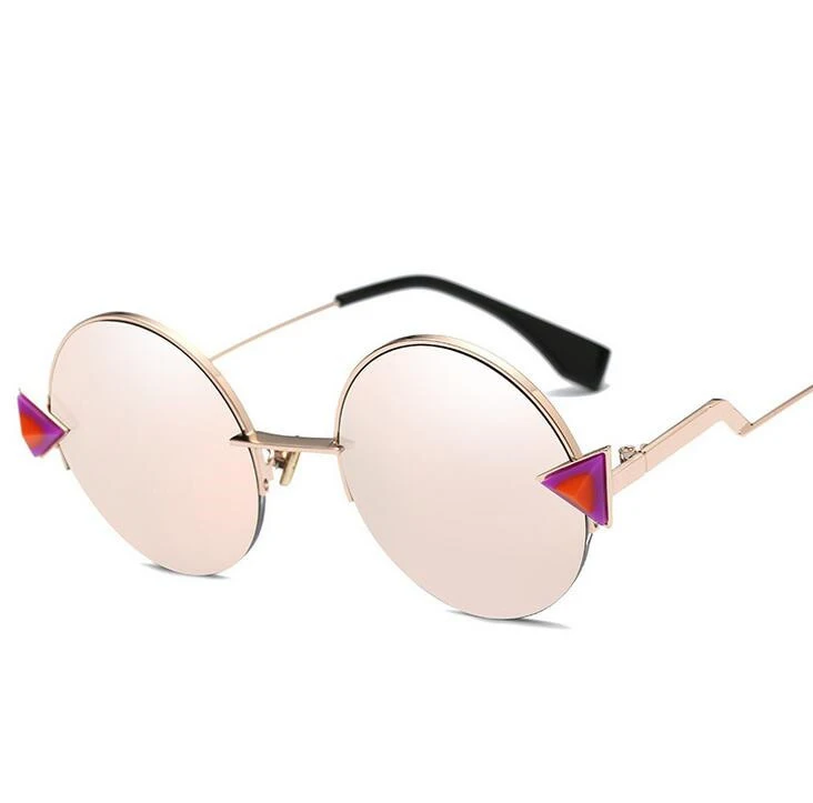 Роскошные Металлические Круглые Солнцезащитные очки с кристаллами 2019 брендовые