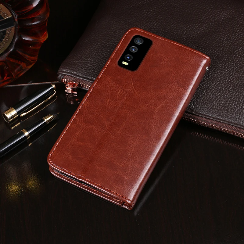 Чехол Vivo Y30 кожаный чехол 6 51 дюйма для Coque China V2034A Премиум Магнитный Флип-кошелек