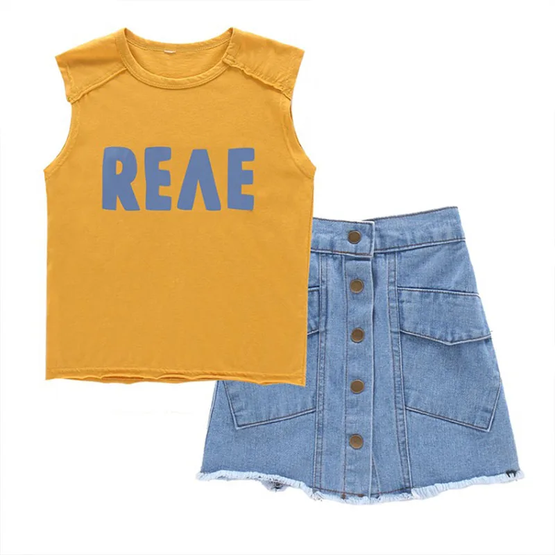 Модная одежда для девочек Джинсовые юбки Новинка 2020 года Летняя детская