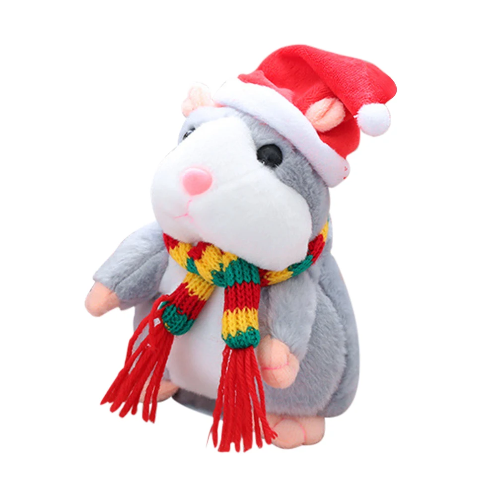 

Animals Speak Sound Record Hamster Stuffed Doll Toys Santa Talking Hamster Mouse Cartoon Animal Speak Doll Child Plush