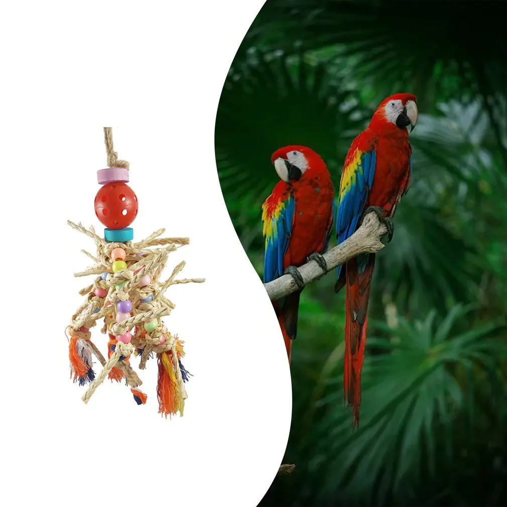 

Creative Knitting Corn Husk Gnawing Toy Natural Parrot Biting Toy Bird Pet Supplies Bird Cage Accessories