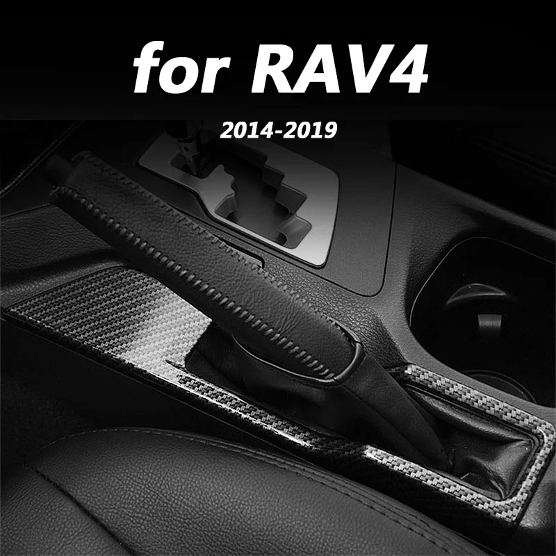 

Для Toyota RAV4 2014-2019 ABS углеродное волокно узор ручной тормоз декоративная заплатка аксессуары для интерьера