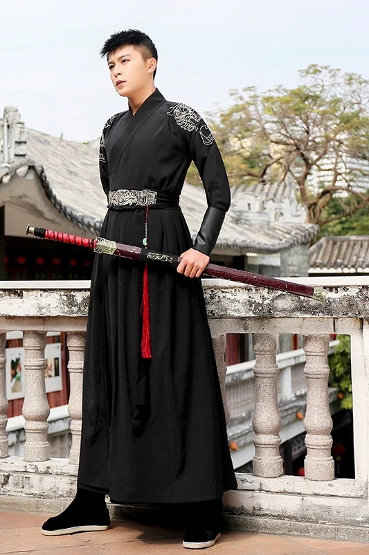 

Chinese Ancient Costume Hanfu Dress Traditional Classical Clothing Tang Dynasty Adult Swordsman Robe Men Halloween Costume