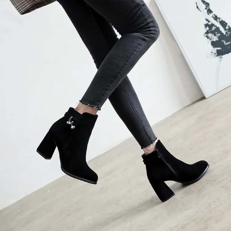 Большие размеры 10 ботинки женская обувь женские ботильоны Женские зимняя