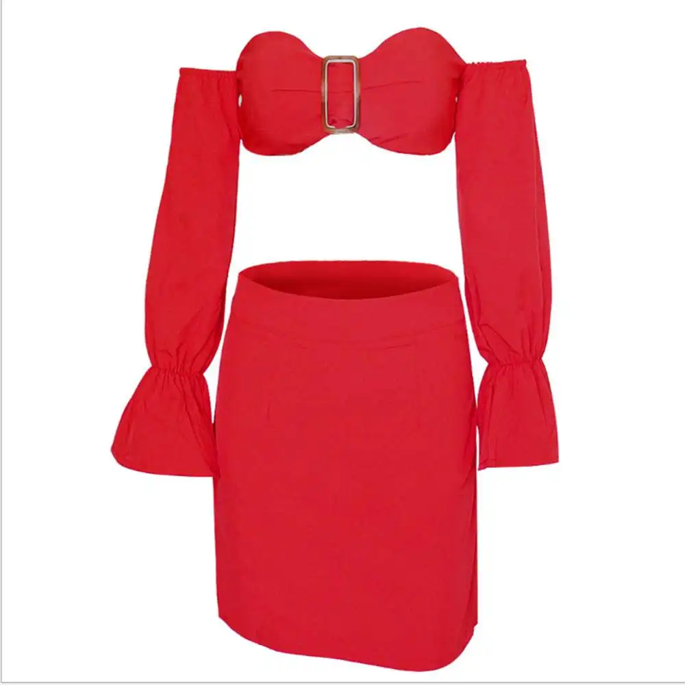 YOUNG VIVA Women Dresses Long Sleeved Sex Backless Buckle Pure Color Dress l087 | Женская одежда