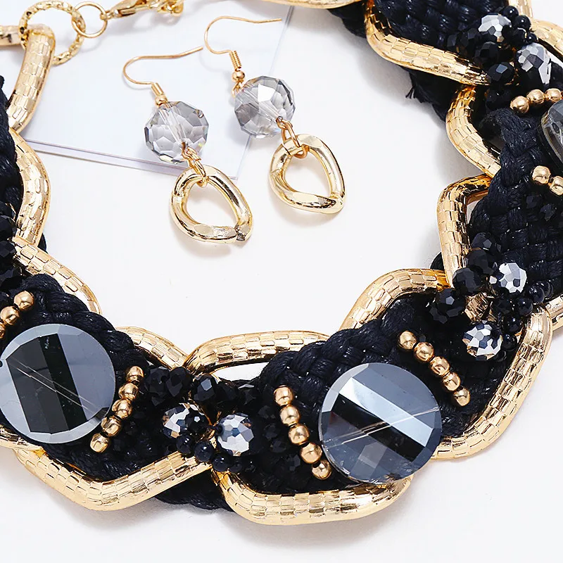 Африканские ювелирные изделия большая цепочка из сплава черный кристалл модное