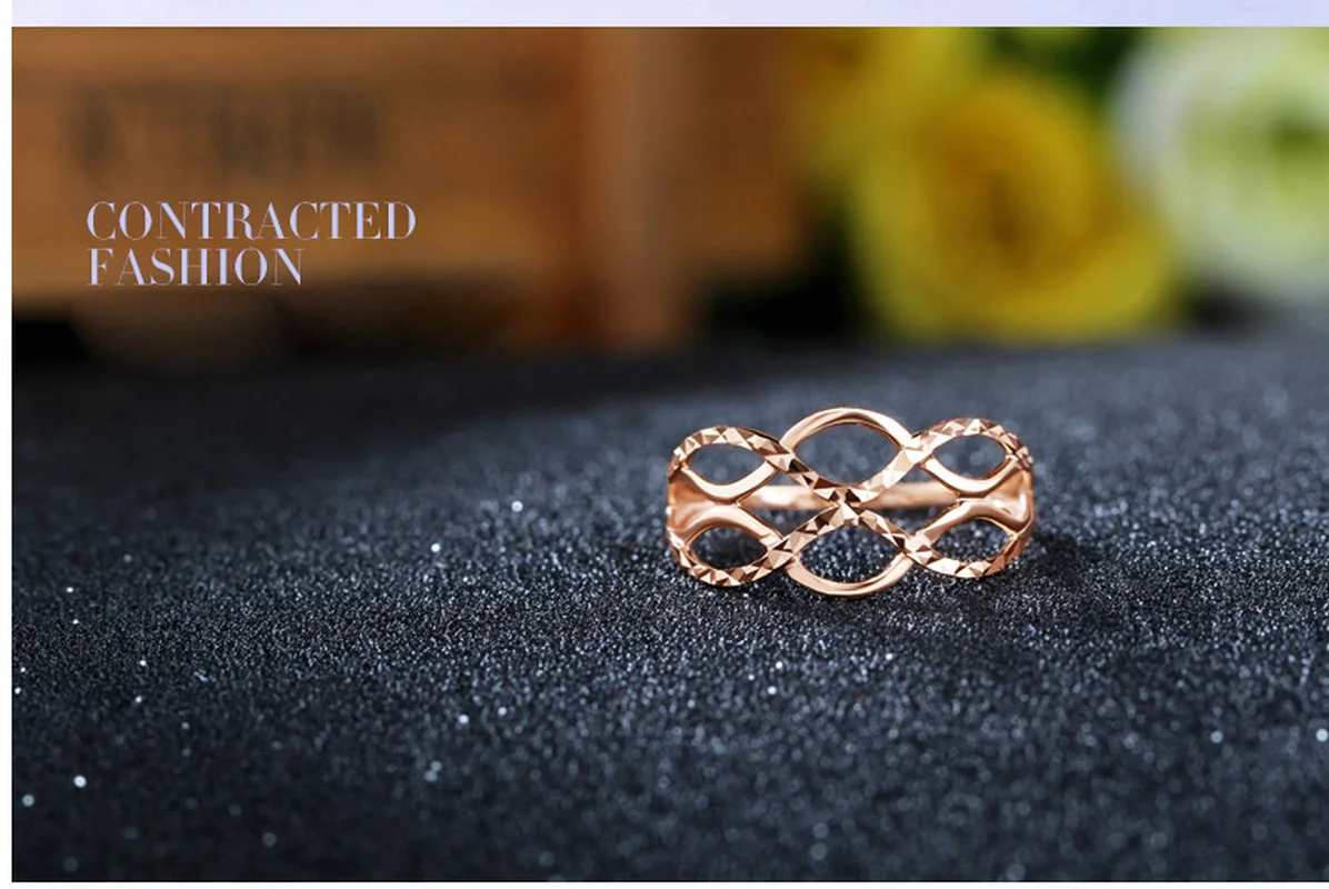 Новинка 2019 кольца из настоящего чистого золота 18 карат с волнистыми узорами для