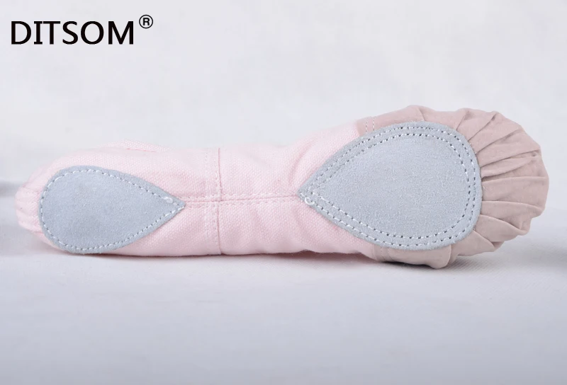 Кожаные парусиновые танцевальные туфли с носком для женщин детские мягкие