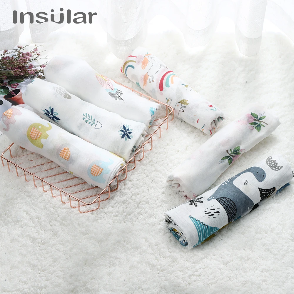 Insular Cartoon Baby Blanket Swaddle Newborn Soft Bubble Flannel Stroller Receiving Blankets Solid Bedding Set Cotton Quilt | Мать и