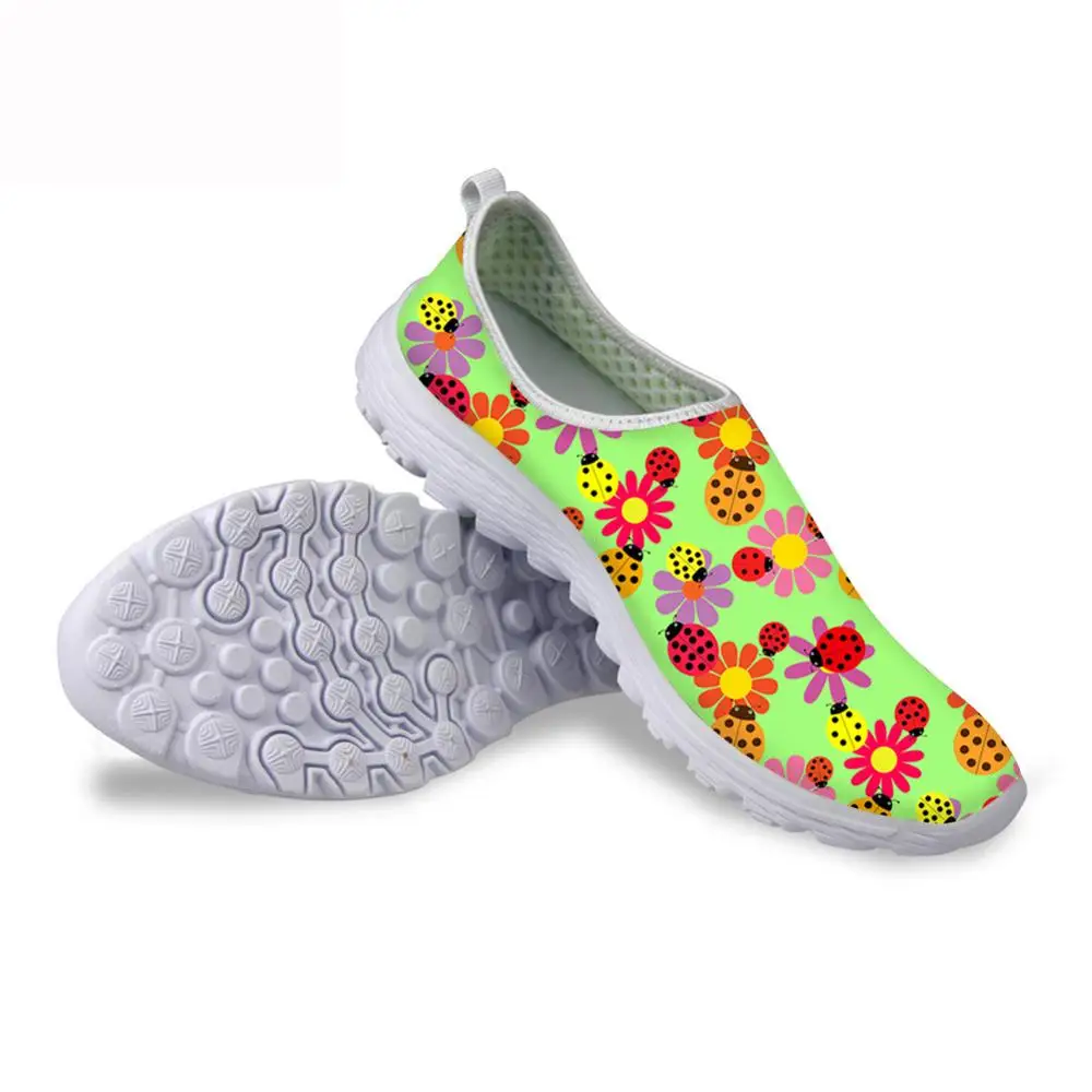 

Ladybug Flower Print Women Sneakers Mesh Running Shoes Woman Lightweight Loafers Sports Shoes Zapatillas Mujer Chaussures Femme