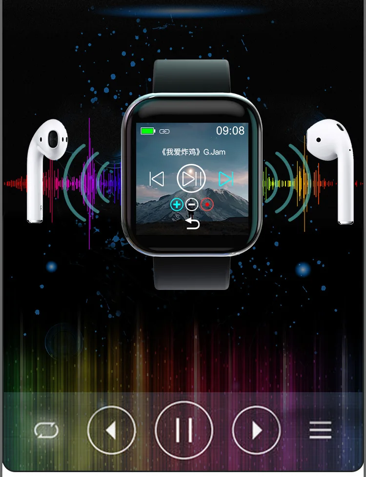 

Music Smart Bracelet Built-in MP3 Wristband Smart Watch Touch LED Color Screen Electronic Blood Pressure Exercise Step Counter