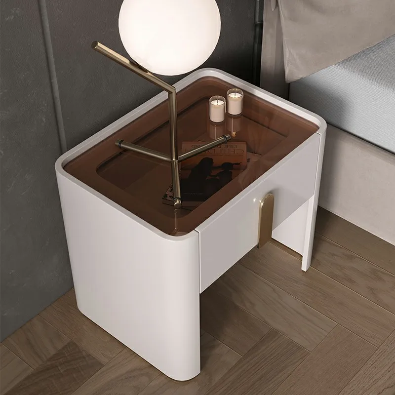 

New Bedside Table Net Red Ins Wind Light Luxury European Creative White Free Installation Bedroom Bedside Table Storage Cabinet